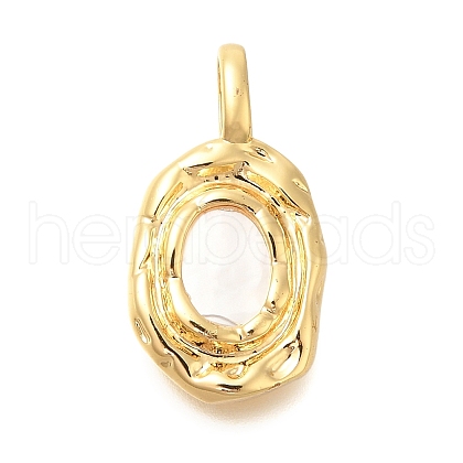 Brass Pave Natural Freshwater Shell Pendants KK-U040-03G-1
