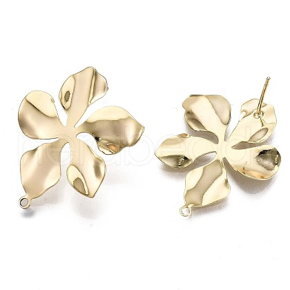 Brass Stud Earring Findings X-KK-T056-24G-NF-1