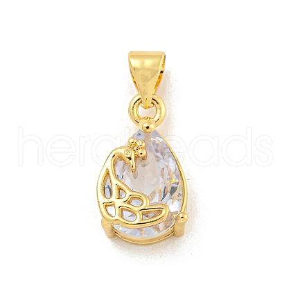 Rack Plating Brass Micro Pave Cubic Zirconia Pendants KK-G513-13G-1