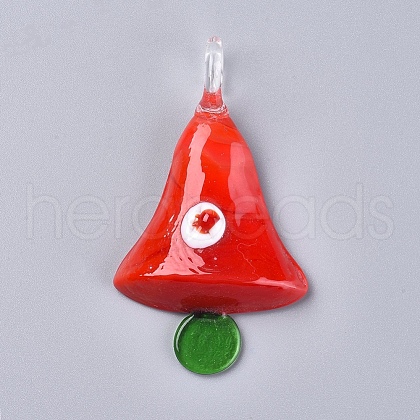 Christmas Handmade Lampwork Big Pendants LAMP-G141-07-1