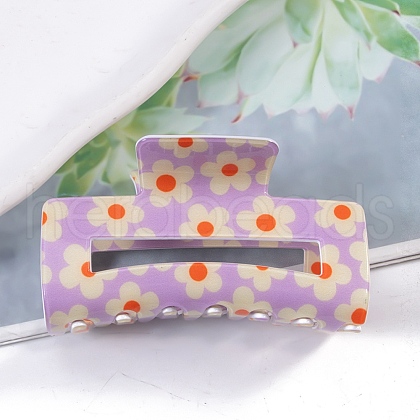 Flower Pattern PVC Plastic Claw Hair Clips PW-WG97083-02-1