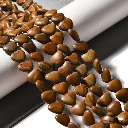 Natural Wood Lace Stone Beads Strands G-R190-10mm-58-1