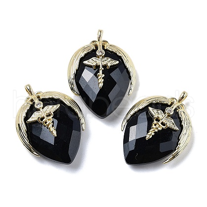 Natural Obsidian Pendants G-U019-01G-07-1