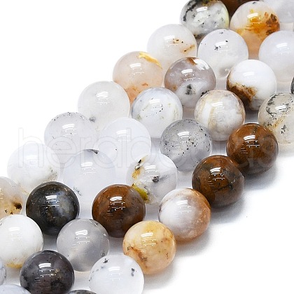 Natural White African Opal Beads Strands G-K245-A18-05-1