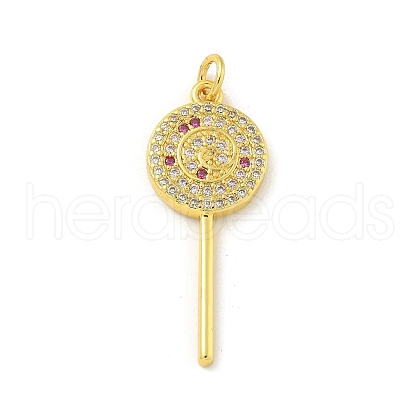 Brass Micro Pave Cubic Zirconia Pendants KK-U044-06G-1