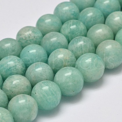 Grade AB Natural Amazonite Round Bead Strands G-M296-06-6mm-1