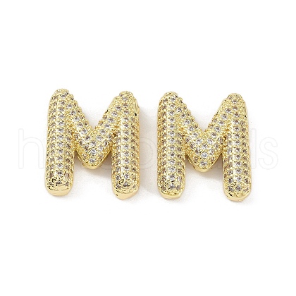 Brass Micro Pave Clear Cubic Zirconia Pendants KK-Z041-01G-M-1