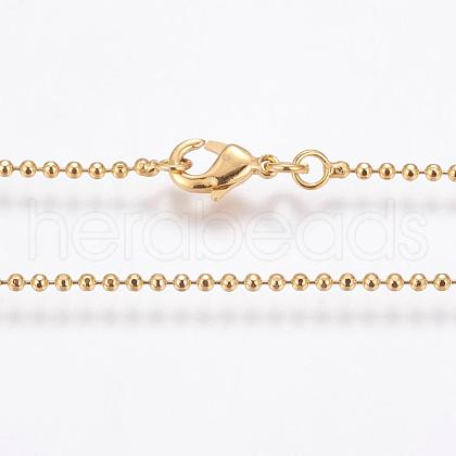 Eco-Friendly Rack Plating Brass Chain Necklaces MAK-G002-06G-B-FF-1