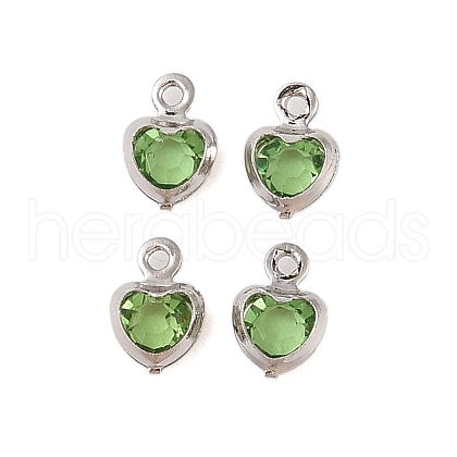 Heart Rack Plating Brass Glass Pendants KK-S385-01P-02-1