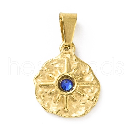 PVD Vacuum Plating 304 Stainless Steel with Rhinestones Pendants STAS-G261-16G-B-1