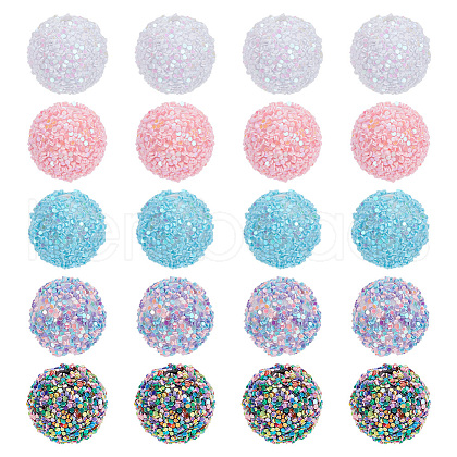 ARRICRAFT 20Pcs 5 Colors Acrylic Beads SACR-AR0001-17-1
