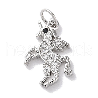 Rack Plating Brass Micro Pave Cubic Zirconia Pendants KK-Z039-24P-1