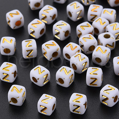 Opaque White Acrylic Beads MACR-Q242-010Z-1