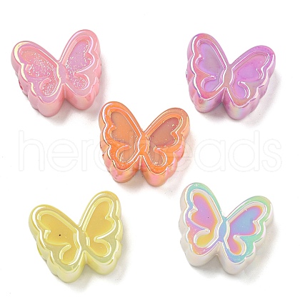 UV Plating Iridescent Acrylic Beads OACR-G039-07-1
