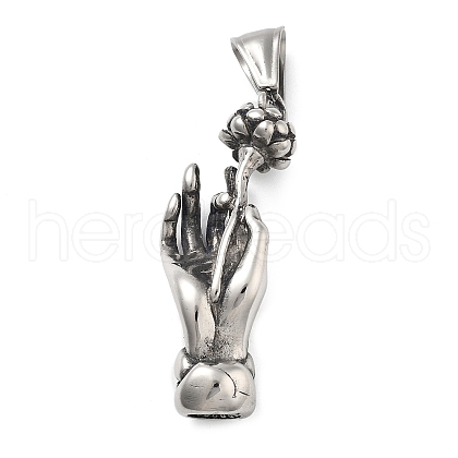 304 Stainless Steel Pendants STAS-V008-13AS-1