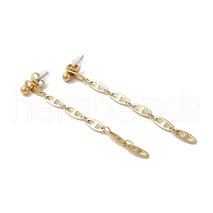304 Stainless Steel Dangle Stud Earrings for Women EJEW-Q781-25G-1