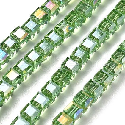 Electroplate Glass Beads Strands EGLA-H108-01A-AB03-1