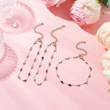 304 Stainless Steel Satellite Chains Bracelets for Women BJEW-JB11814-1