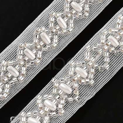Polyester Flower Lace Trims OCOR-A007-16-1