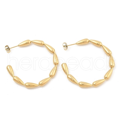 PVD Vacuum Plating 304 Stainless Steel Teardrop Stud Earrings for Women EJEW-C120-20G-1