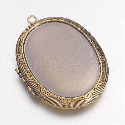 Brass Locket Pendants KK-M041-04AB-NF-1