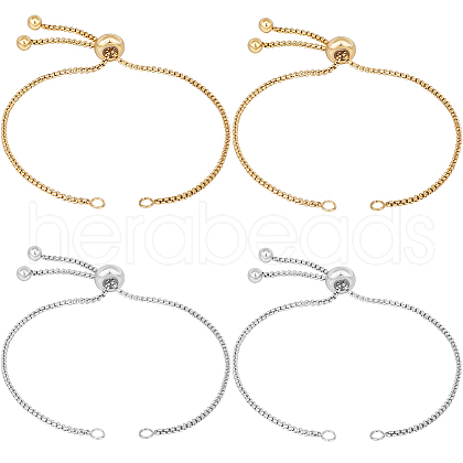Beebeecraft 10Pcs 2 Colors Adjustable 304 Stainless Steel Bracelet Making STAS-BBC0004-83-1