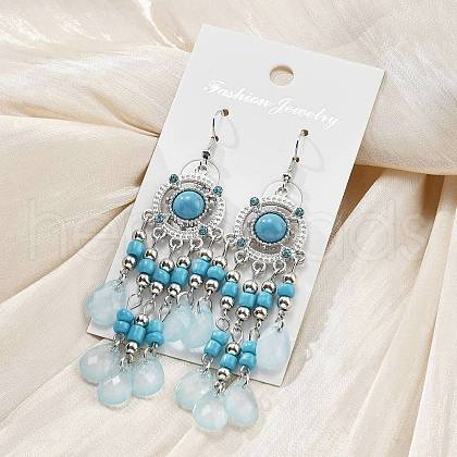 Alloy & Acrylic & Rhinestone Chandelier Earrings for Women EJEW-G426-03P-01-1