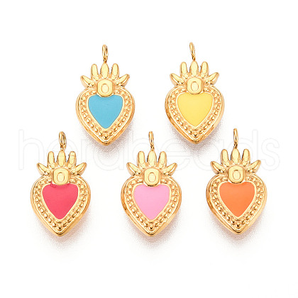 304 Stainless Steel Enamel Charms STAS-N112-21G-1