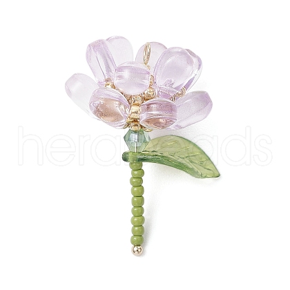Transparent Glass Pendants PALLOY-MZ00732-05-1