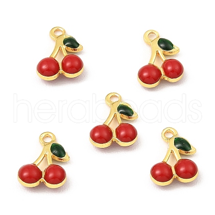 Brass Enamel Charms KK-K337-01G-01-1