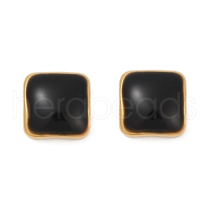304 Stainless Steel Enamel Stud Earrings EJEW-U045-02G-02-1