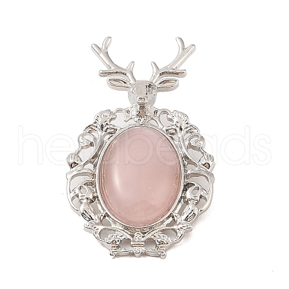 Natural Rose Quartz Pendants G-A226-02P-08-1