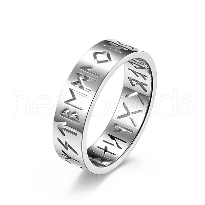 Non-Tarnish Hollow Word Stainless Steel Finger Rings FIND-PW0020-13C-P-1