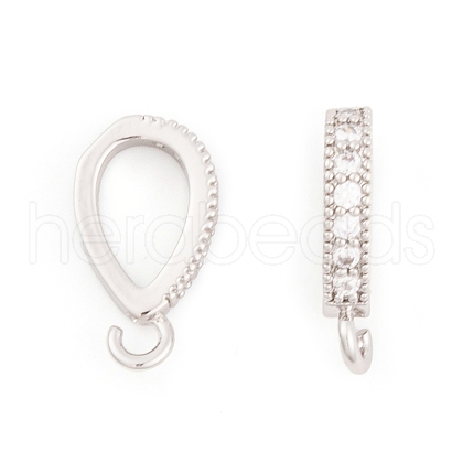 Ion Plating(IP) Brass Micro Pave Clear Cubic Zirconia Pendants KK-O146-04P-1