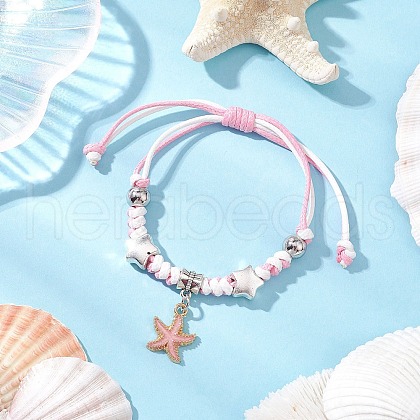 Adjustable Korean Waxed Polyester Cord Bracelets BJEW-JB11607-02-1