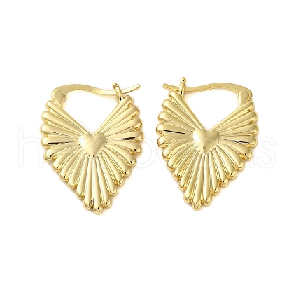 Heart Brass Hoop Earrings for Women KK-B089-39G-1