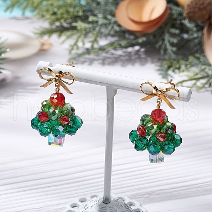 Handmade Glass Beads Dangle Stud Earrings EJEW-TA00596-1