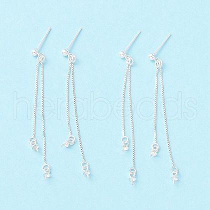 925 Sterling Silver Stud Earring Findings STER-P047-11B-S-1