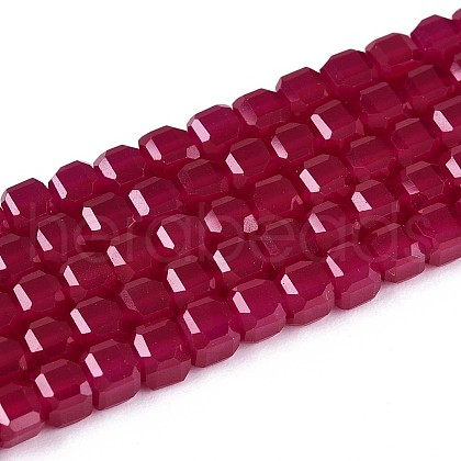 Lab Grown Red Corundum Beads Strands G-N351-02A-01-1