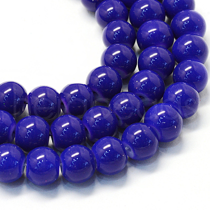 Baking Painted Glass Round Bead Strands X-DGLA-Q020-8mm-35-1