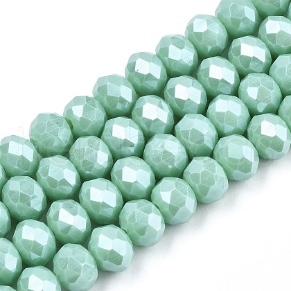 Electroplate Glass Beads Strands EGLA-A034-P4mm-A20-1