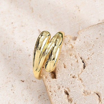 Rack Plating Brass Open Cuff Finger Rings for Women RJEW-M028-100G-1
