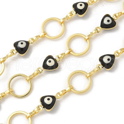 Rack Plating Brass Enamel Link Chains CHC-P012-09G-03-1