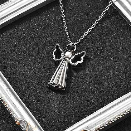 304 Stainless Steel Angel Urn Ashes Necklaces STAS-Z106-06P-1