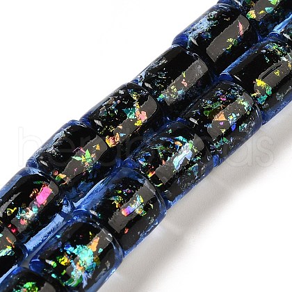 Handmade Dichroic Foil Glass Beads Strands DICH-U001-09F-1