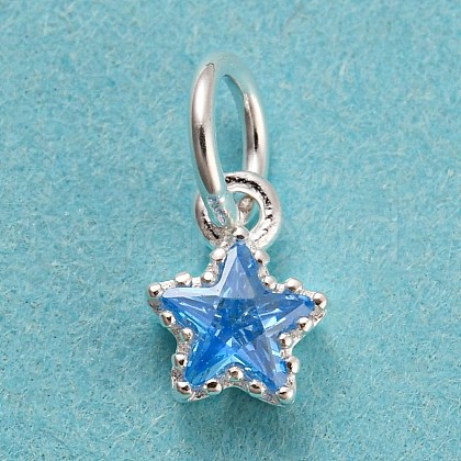 925 Sterling Silver Birthstone Charms STER-G035-01C-03-1