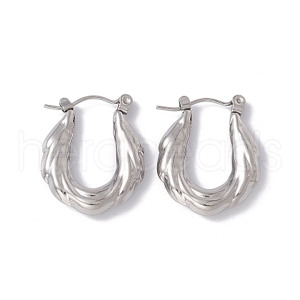 Non-Tarnish 304 Stainless Steel Thick Hoop Earrings for Women EJEW-E199-11P-1