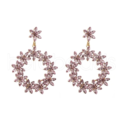 Alloy Rhinestone Stud Earrings PW-WG7C7B7-03-1