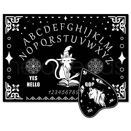 Printed Wood Pendulum Dowsing Divination Board Set DJEW-WH0324-062-1