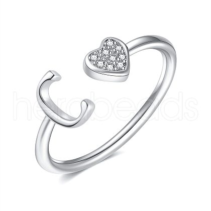 Adjustable Brass Rhinestone Cuff Rings for Women FS-WGEAD33-03-1